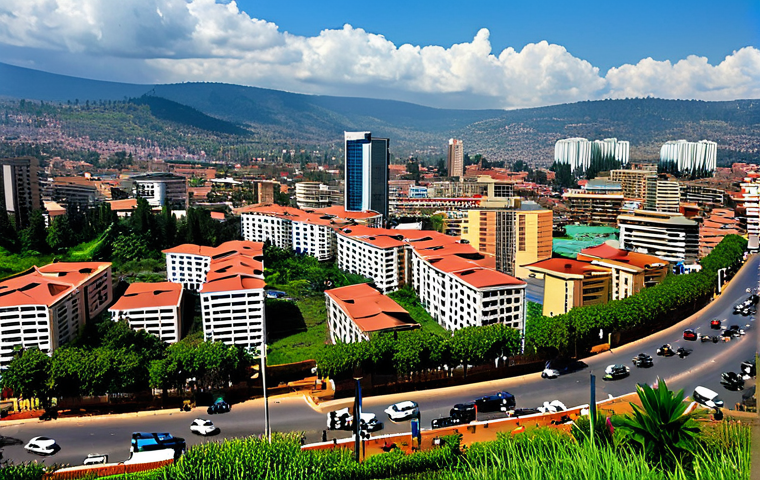 Kigali Cityscape - Economic Development**

"Modern cityscape of Kigali, Rwanda, showcasing new buildings and infrastructure projects, bustling streets with people in professional attire, daytime, bright and optimistic atmosphere, indicating economic growth, fully clothed, appropriate content, safe for work, perfect anatomy, natural proportions, professional photography, high quality, family-friendly."

**
