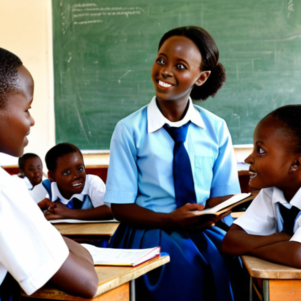 Youth and Education**
"A group of Rwandan students, fully clothed in school uniforms, sitting attentively in a bright, modern classroom. Appropriate attire, safe for work. The teacher, also fully clothed in professional dress, is explaining a lesson with enthusiasm. Background: A well-equipped classroom with maps and learning materials. Perfect anatomy, correct proportions, natural pose. Professional, family-friendly, high-quality image."
**