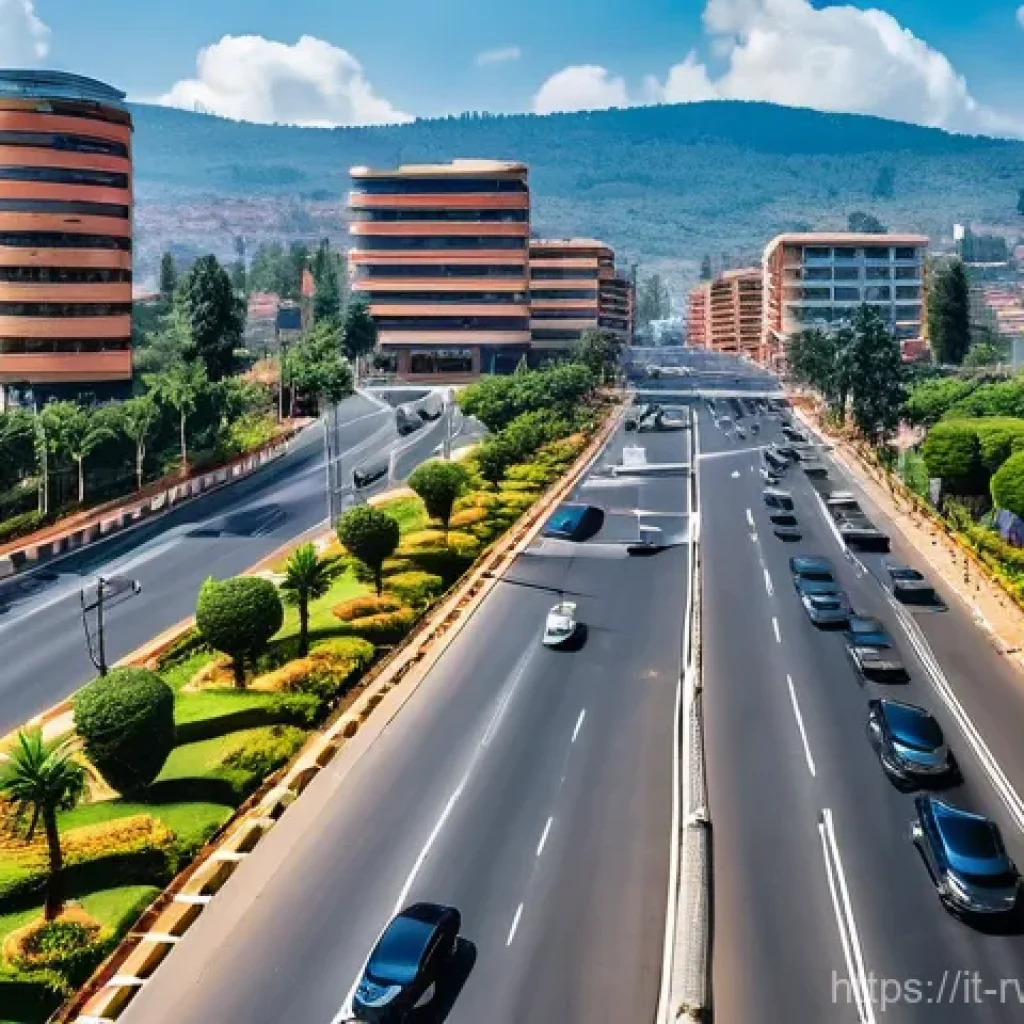 르완다와 아프리카 연합 관계 - **Prompt:** A vibrant and optimistic image of a modern African city, specifically Kigali, Rwanda, at...