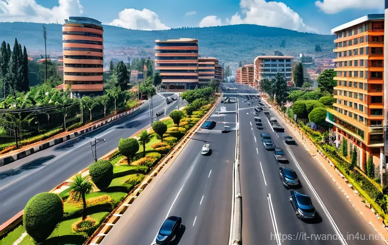 르완다와 아프리카 연합 관계 - **Prompt:** A vibrant and optimistic image of a modern African city, specifically Kigali, Rwanda, at...