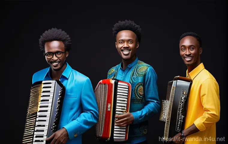 르완다의 민속 음악 체험 프로그램 - Here are three detailed image prompts in English, designed to capture the essence of Rwandan musical...