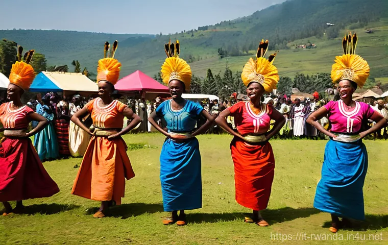 르완다 민속 음악 축제 - **Prompt Title: Rwandan Folk Festival - The Rhythmic Heartbeat**
    **Image Prompt:** A dynamic, wi...