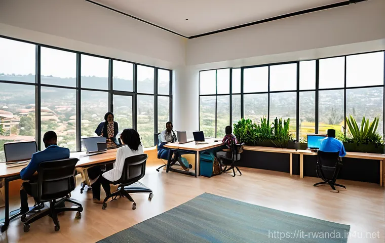 르완다 비즈니스 기회 - **Prompt for Rwanda Tech Hub / Kigali Innovation City:**
"A vibrant, wide-angle shot of a modern...