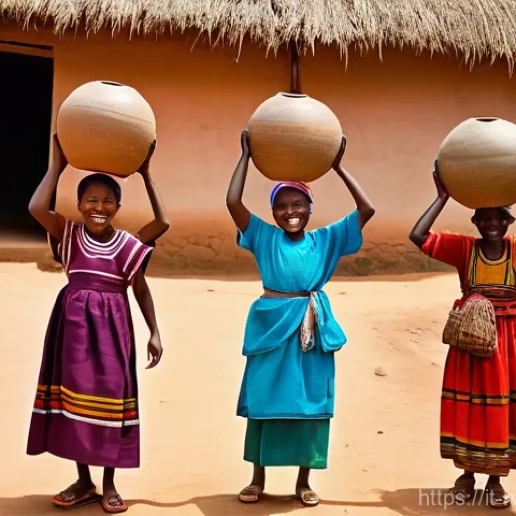 르완다 민속 마을 체험 - **Prompt 1: A Warm Rwandan Welcome in a Traditional Village**
"An immersive, wide-angle shot of ...