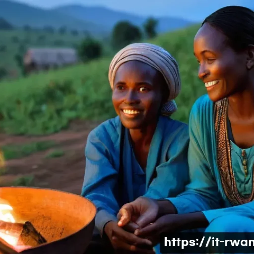 르완다에서의 현지 투어 회사 - **Prompt 1: Authentic Rwandan Storytelling by Firelight**
    Create an image featuring a warm, inti...