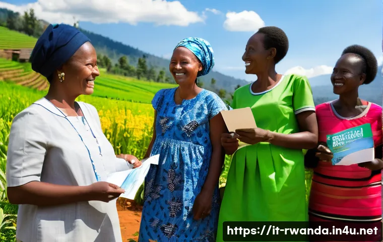 르완다 의료 체계 - **Prompt:** A vibrant, diverse group of Rwandan community members, spanning various ages from elderl...