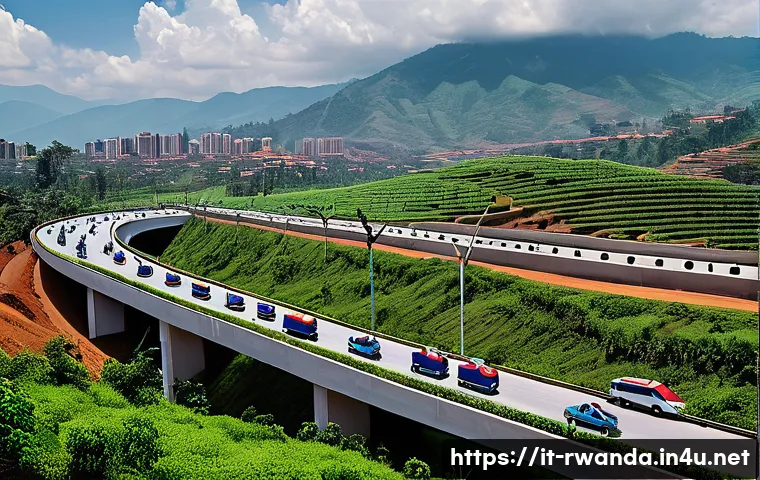 르완다와 중국의 경제 협력 - **A dynamic scene depicting Rwanda's modern economic growth and infrastructure development through a...