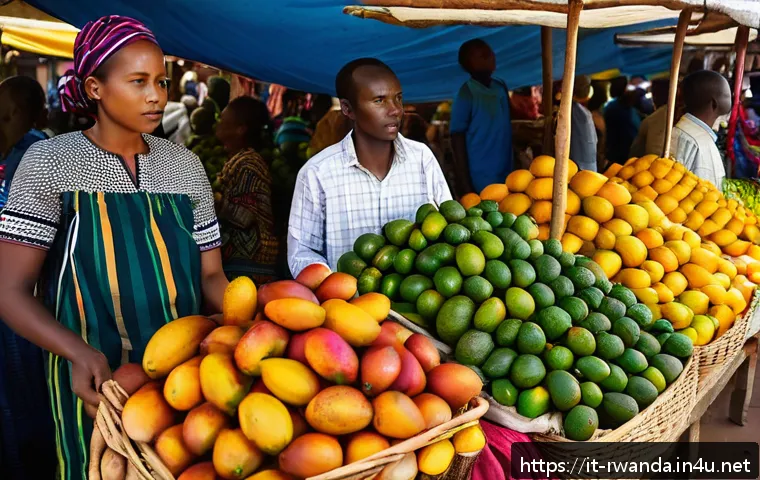 키갈리 시내 투어 - A vibrant and bustling traditional market scene in Kigali’s Kimironko Market during early morning ho...